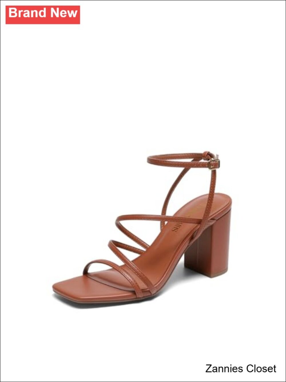 ✨DREAM PAIRS Women's Chunky Block Heel Square Toe Strappy Sandals Faux Leather